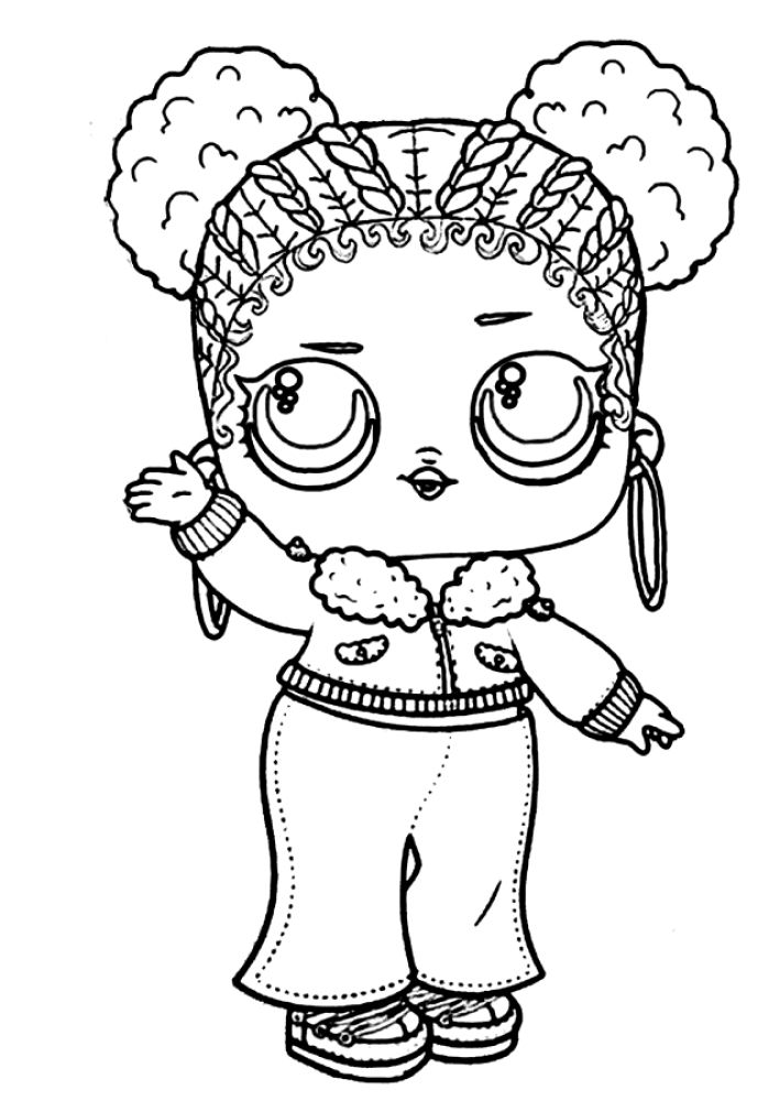 Coloring page A doll in winter clothes Print